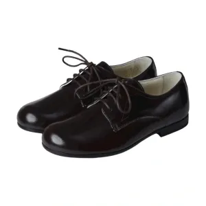 1059 - Brown Polished Leather Lace for Boy/Girl by London Kids