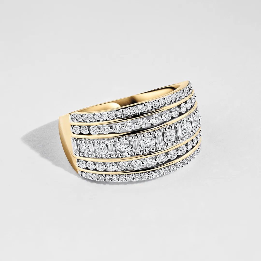 1.069ct TW Diamond Dress Ring in 9ct Yellow Gold