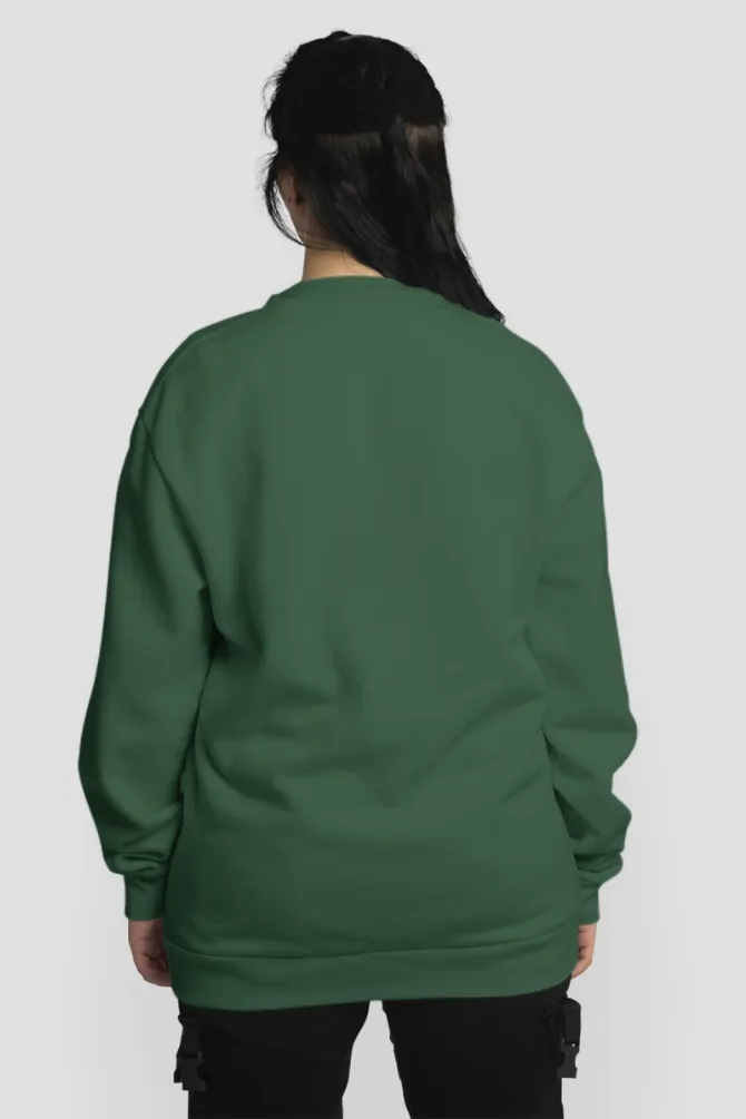 Bottle Green Oversized Sweatshirt for women