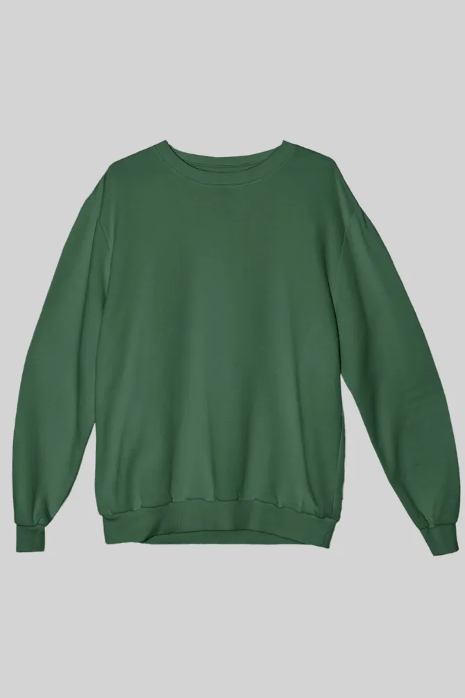 Bottle Green Oversized Sweatshirt for women