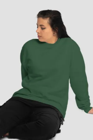 Bottle Green Oversized Sweatshirt for women
