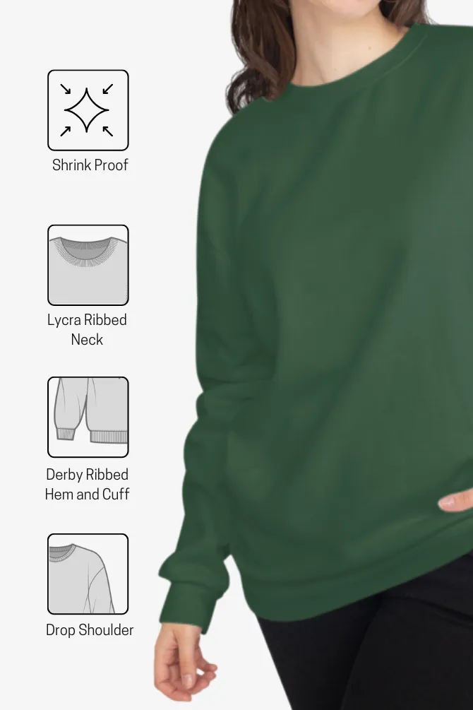 Bottle Green Oversized Sweatshirt for women