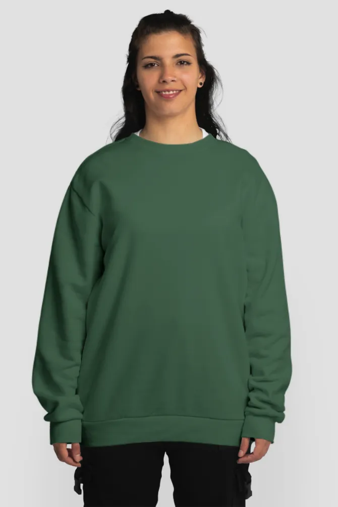 Bottle Green Oversized Sweatshirt for women