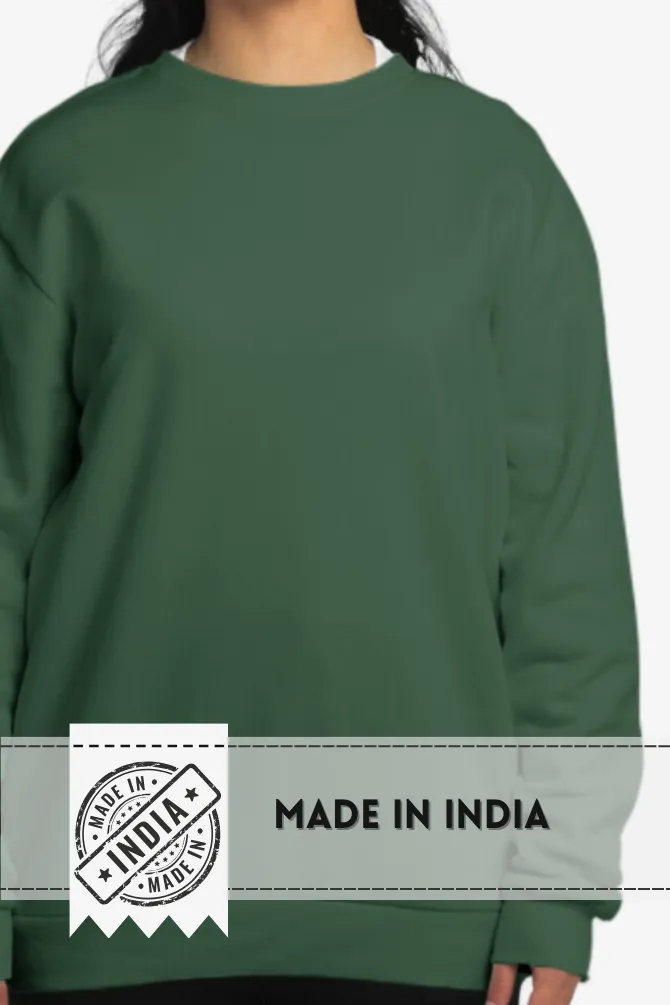 Bottle Green Oversized Sweatshirt for women