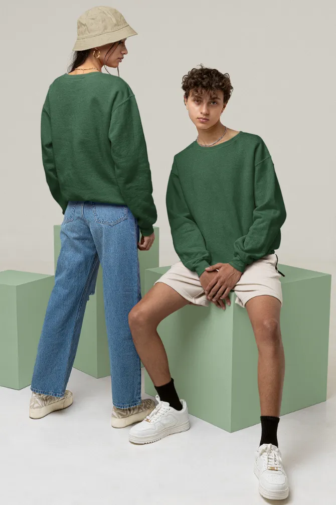 Bottle Green Oversized Sweatshirt for women
