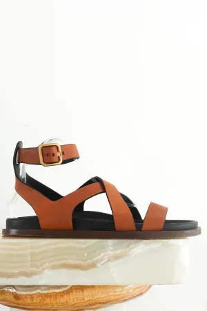 Brown crossover footbed sandals RRP £295