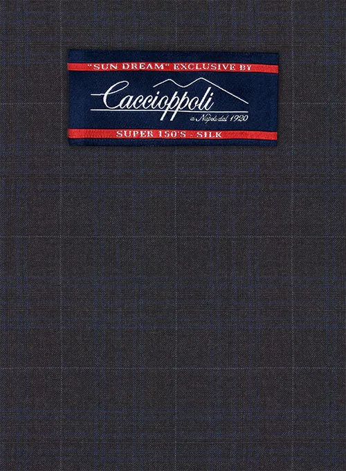 Caccioppoli Sun Dream Folli Gray Wool Silk Pants