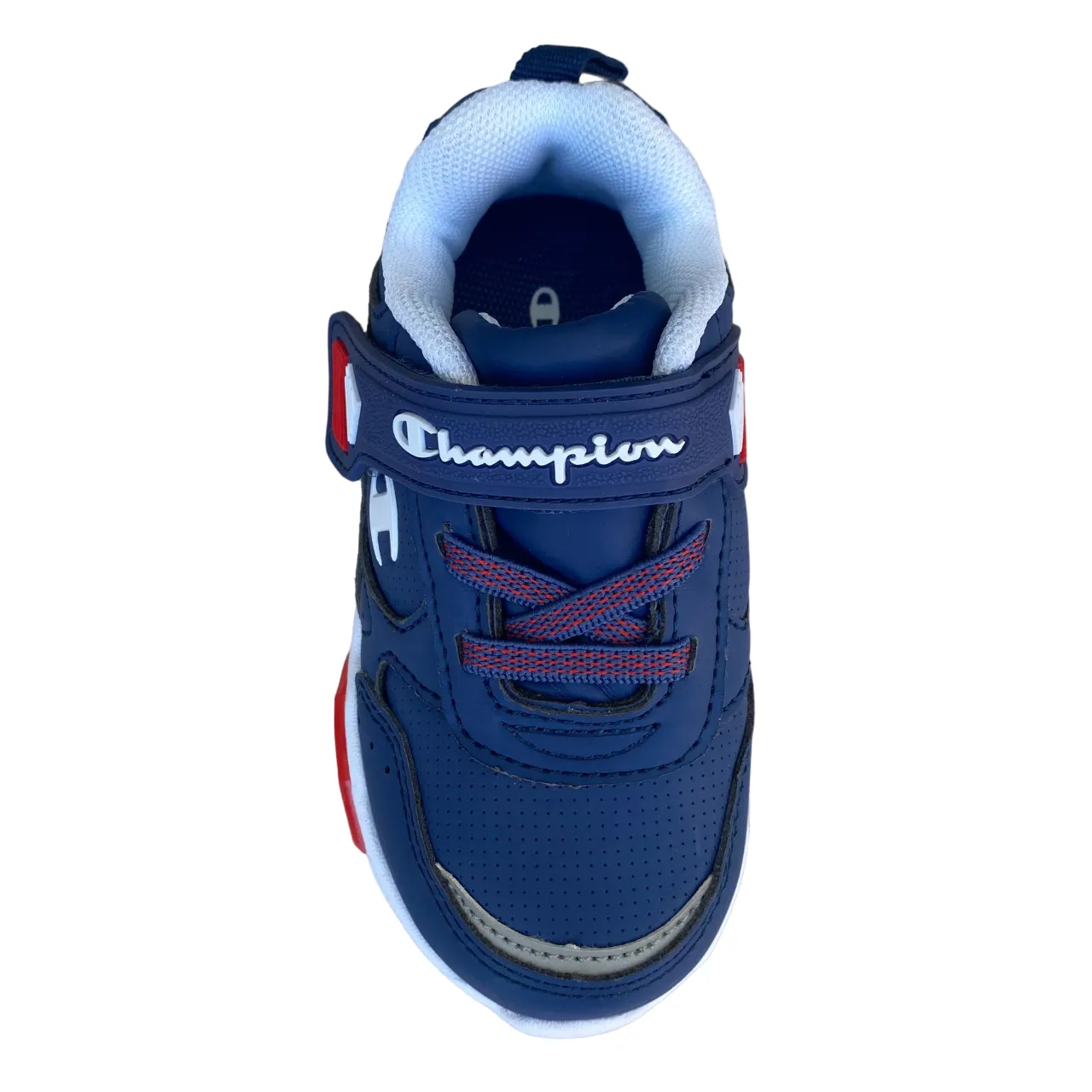 Champion scarpa da ginnastica con laccio elastico e velcro  Low Cut Wave S32129 RBL blu-rosso