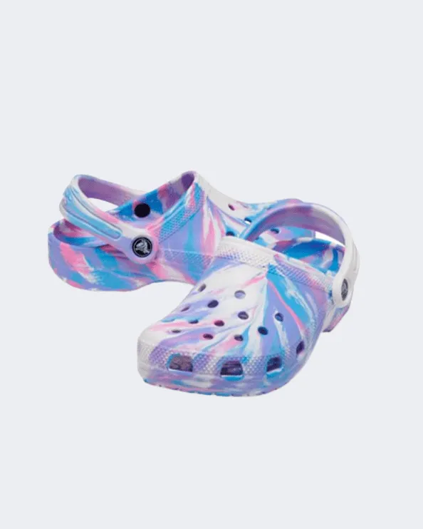 Crocs Classic Marbled Clog Kids Lifestyle Slippers White/Pink