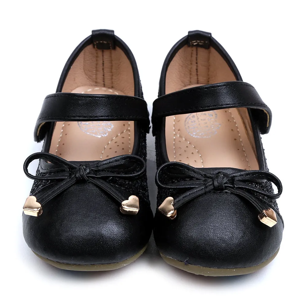 Fancy Glitter Pumps For Girls - Black