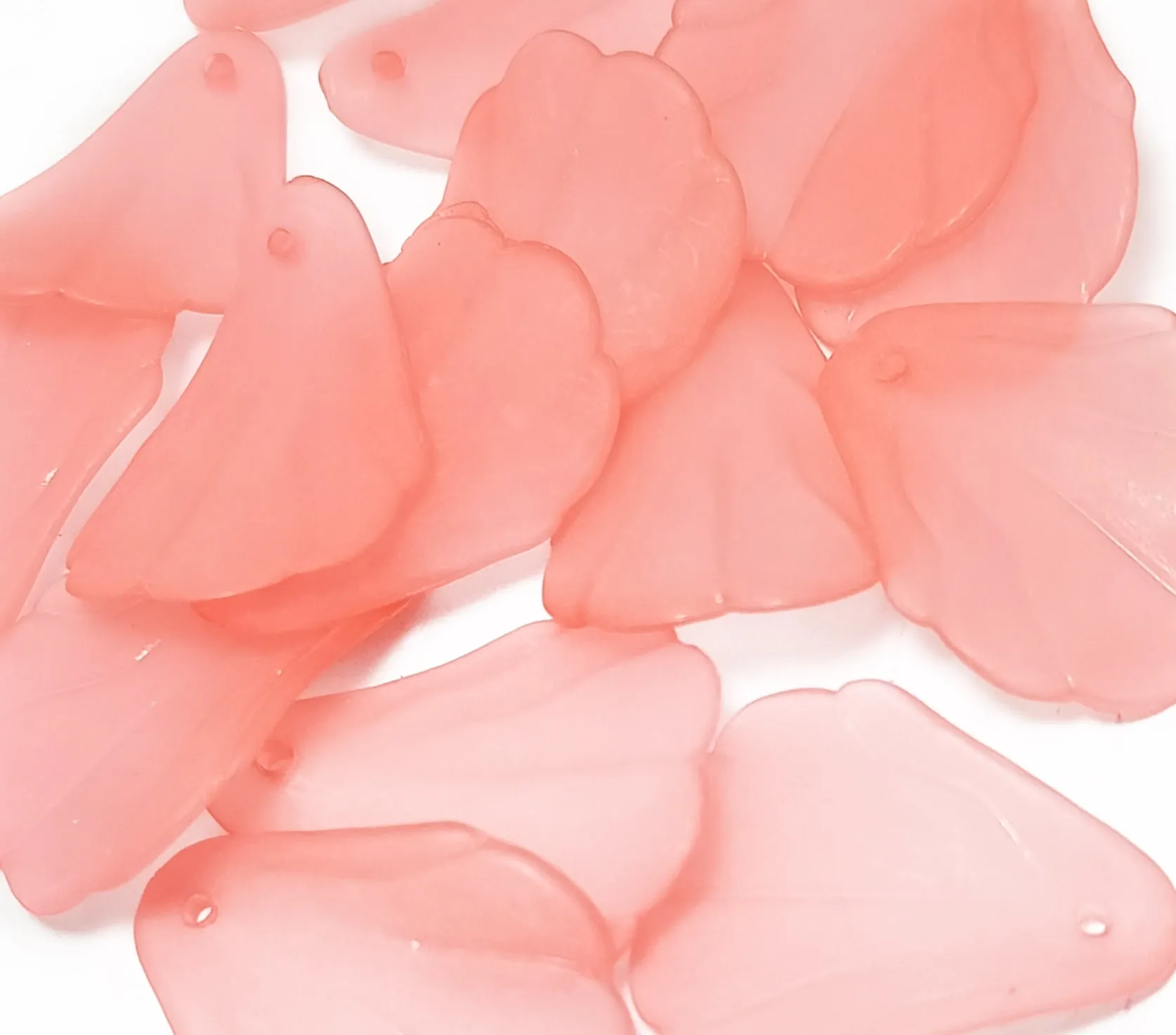 Flamingo Pink Matte Finish Acrylic Embellishments With Hole