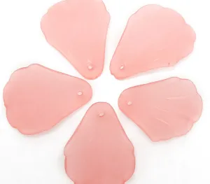Flamingo Pink Matte Finish Acrylic Embellishments With Hole