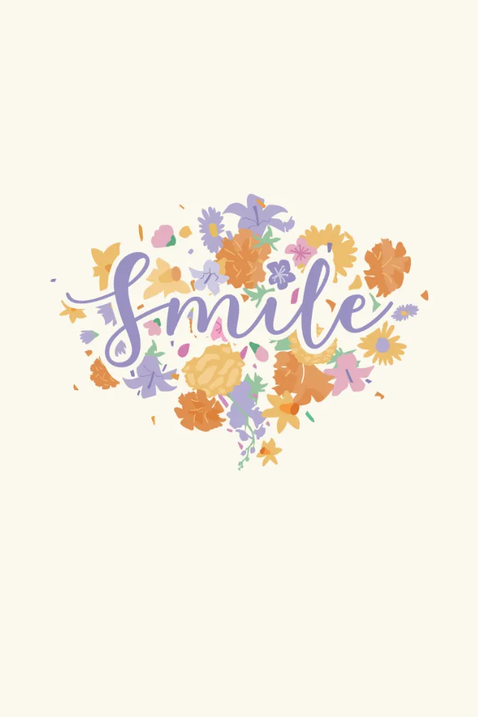 Floral Smile Printed T-shirt for women