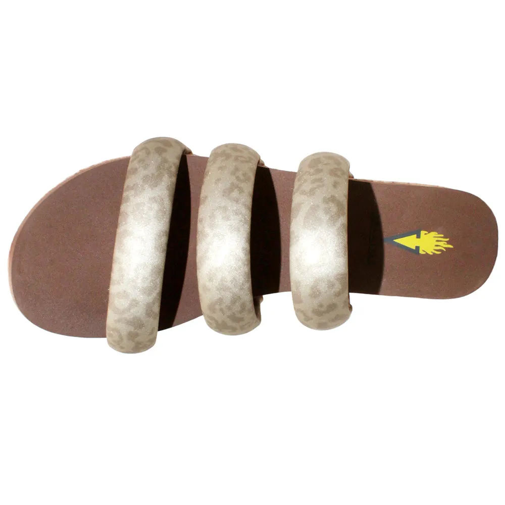 Gillette Metallic Leopard Slide Sandals