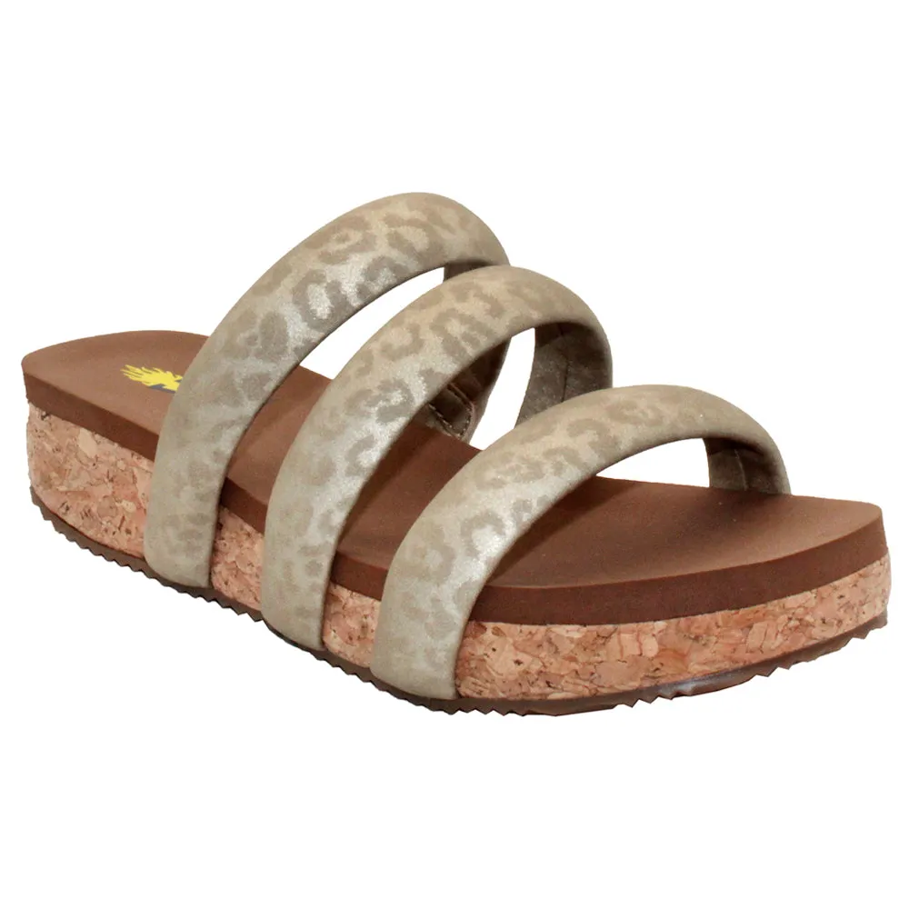 Gillette Metallic Leopard Slide Sandals