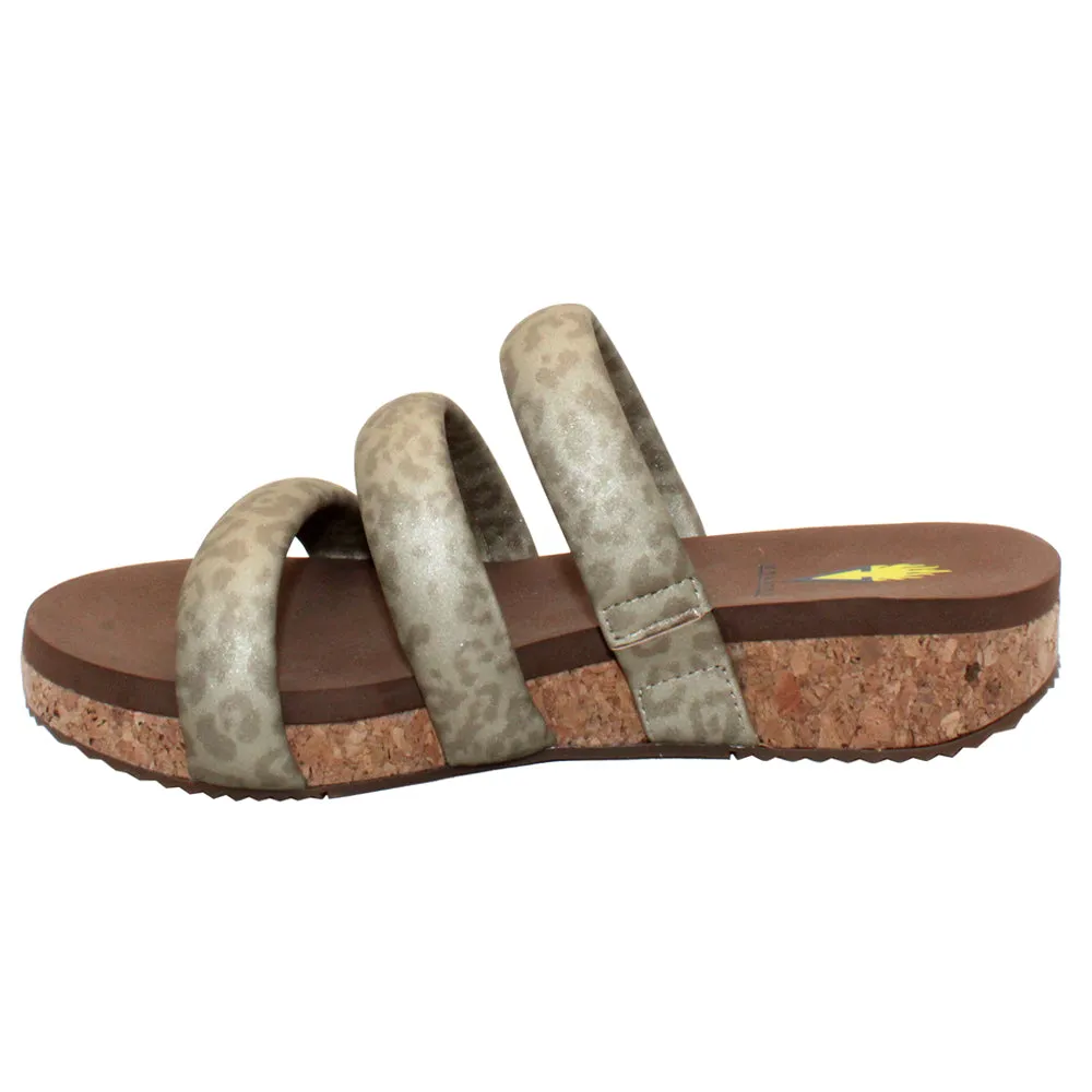Gillette Metallic Leopard Slide Sandals