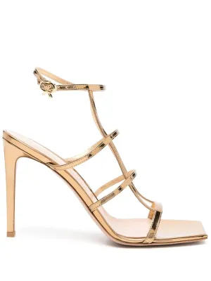 Gold-tone Metallic Buckle Sandals