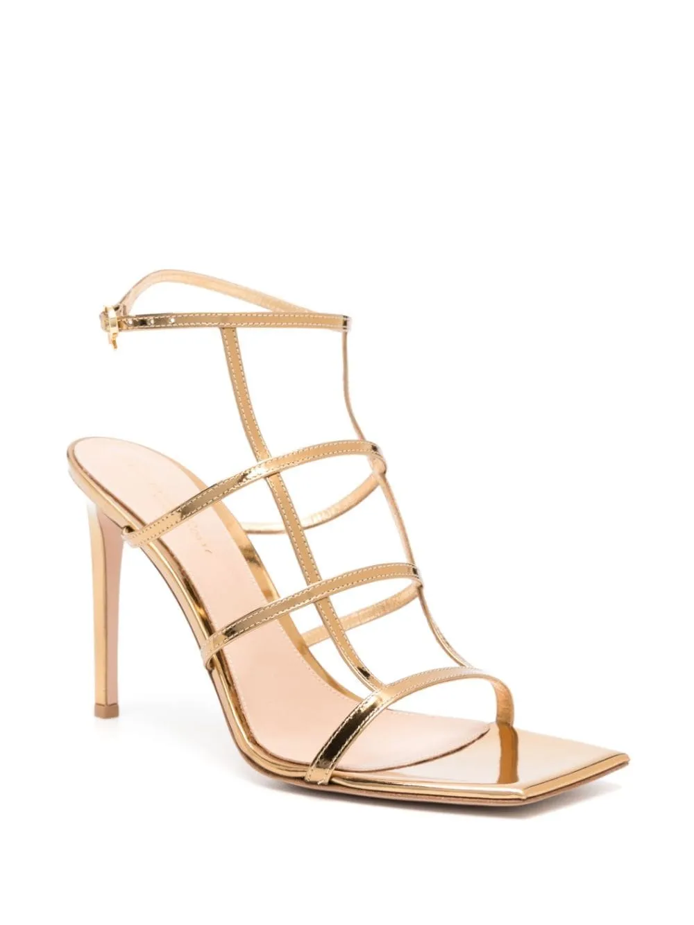 Gold-tone Metallic Buckle Sandals