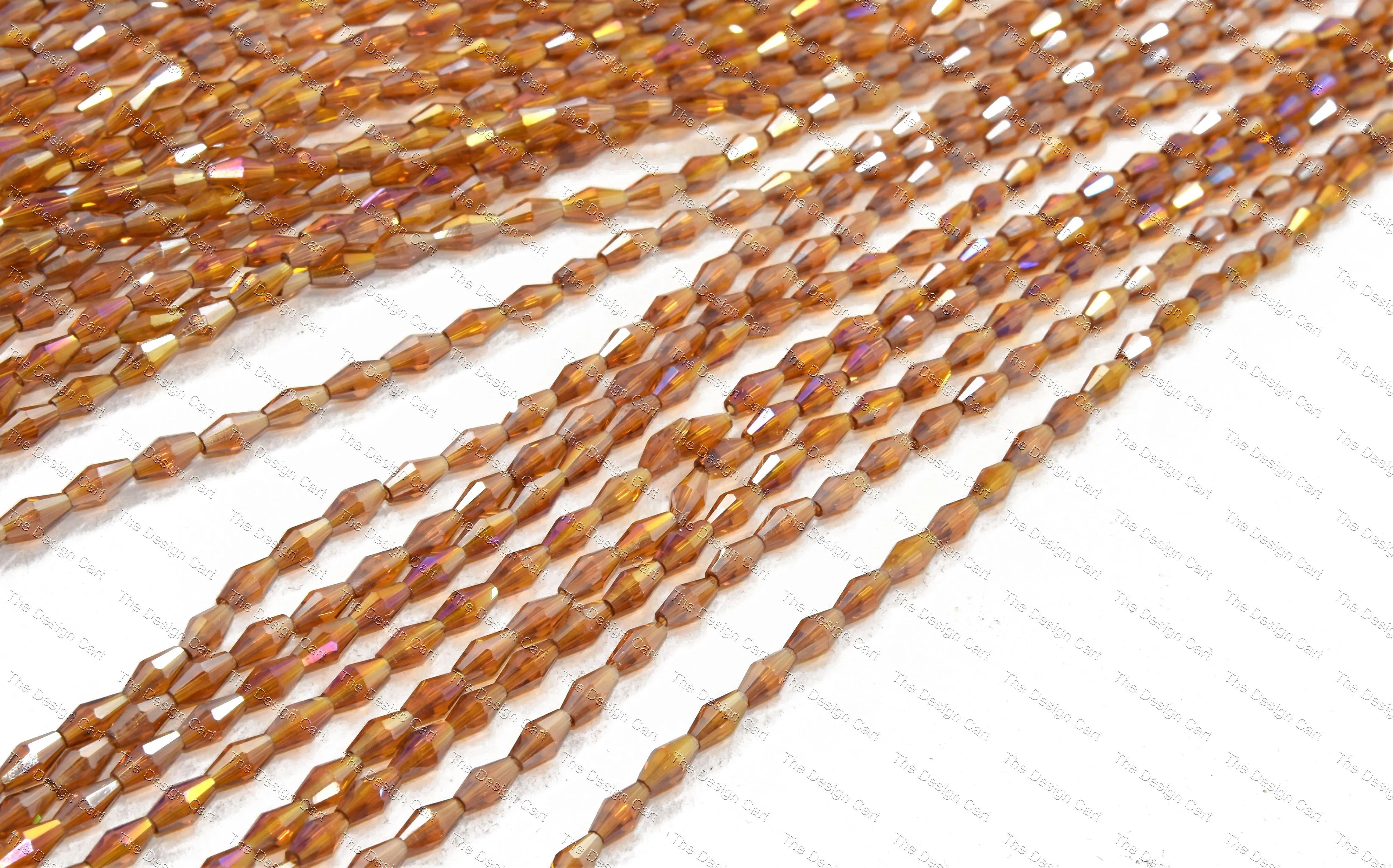 Golden Transparent Rainbow Drum Crystal Beads