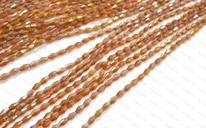 Golden Transparent Rainbow Drum Crystal Beads