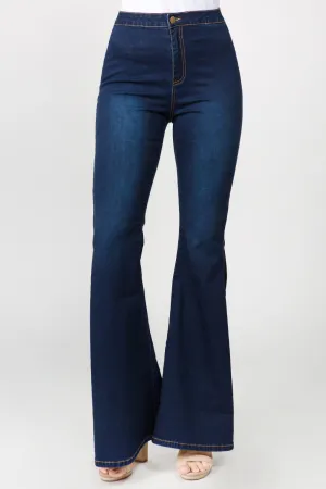 Hazel Blues® |  American Bazi Side Slit Flare Jeans