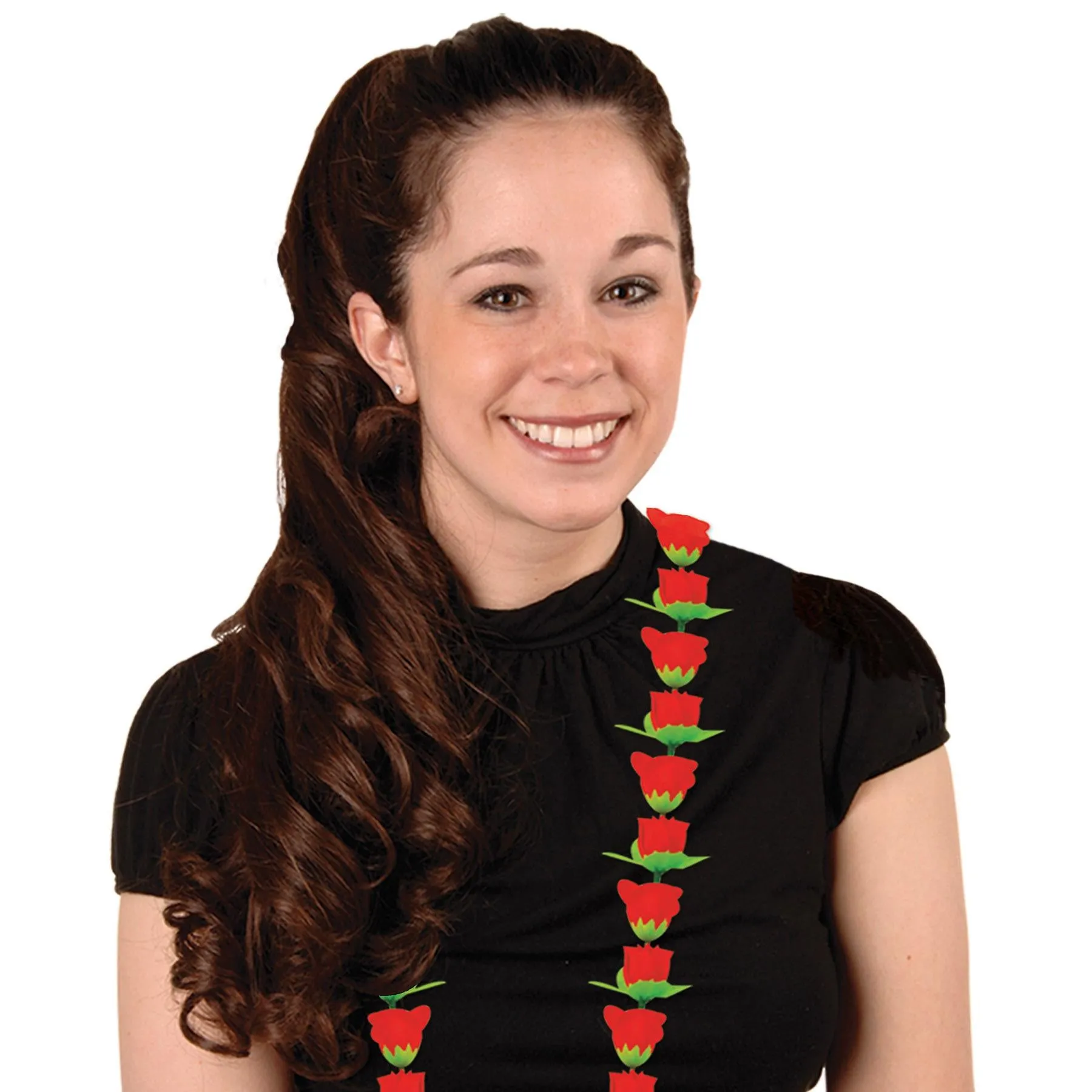 Luau Party Rose Fabric Lei