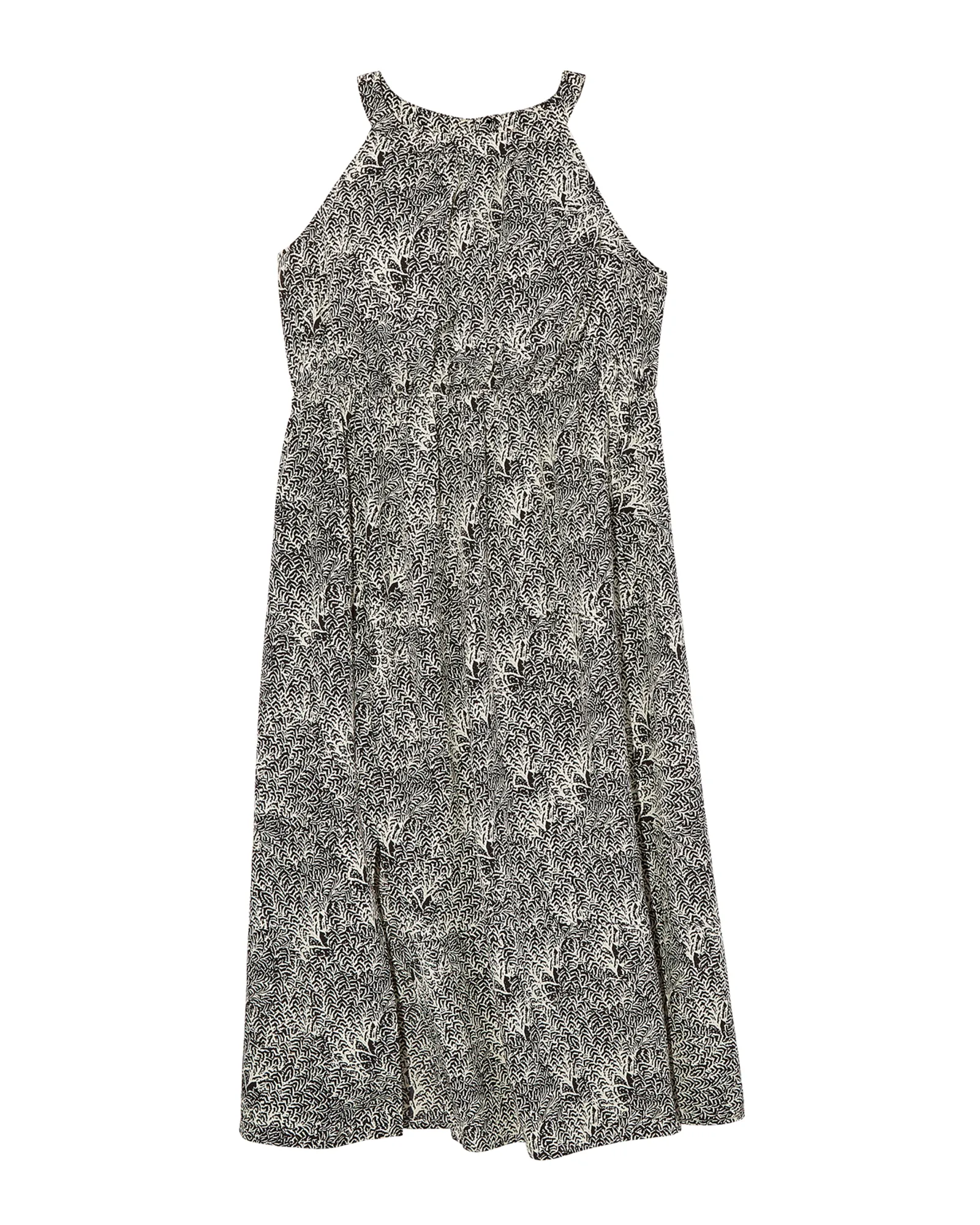 Manchester Sleeveless Halter Maxi Dress | Black / Tan
