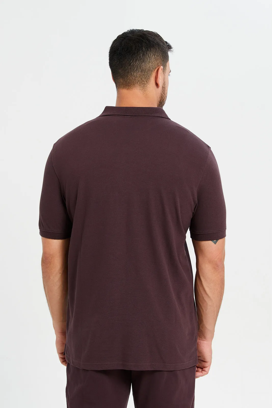 Men Burgundy Polo Shirt