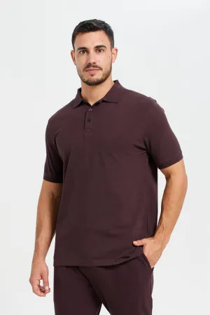 Men Burgundy Polo Shirt