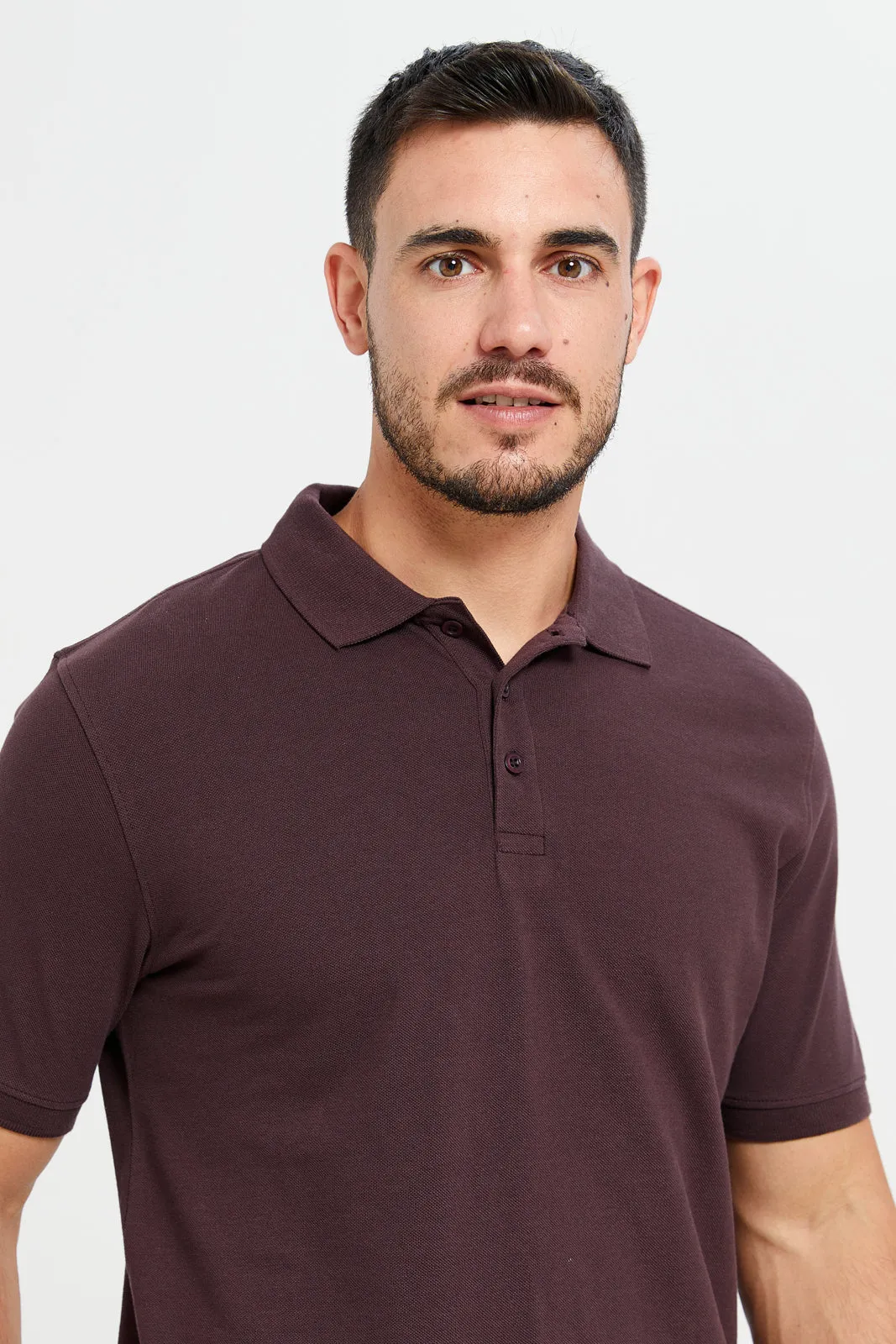 Men Burgundy Polo Shirt