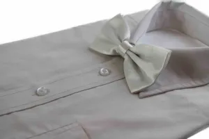 Mens Ivory Solid Plain Colour Bow Tie