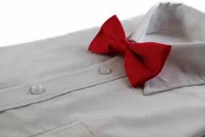 Mens Matt Solid Plain Red Colour Bow Tie