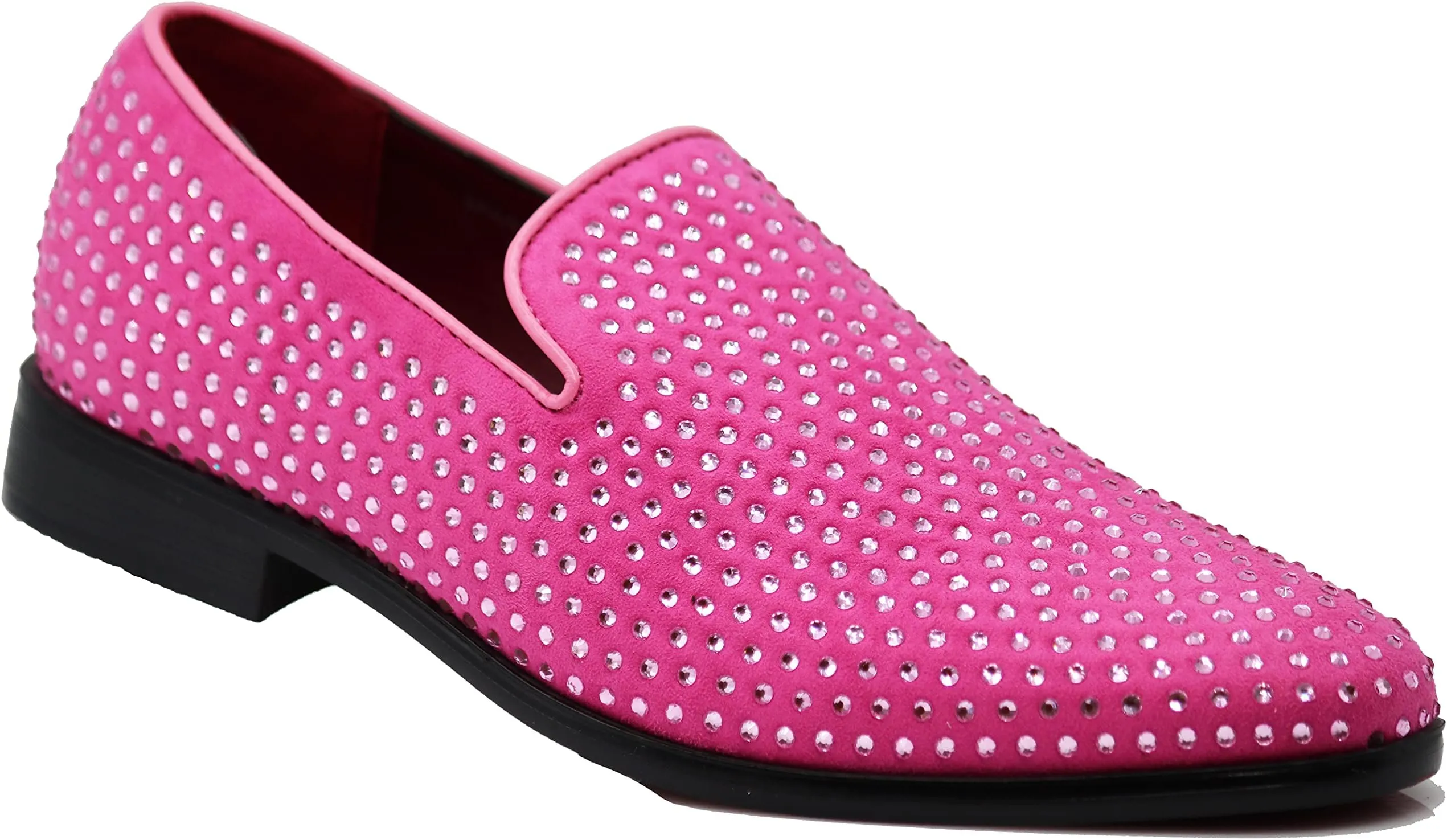 Men's Silver Velvet Rhinestone Studded Designer Shoes