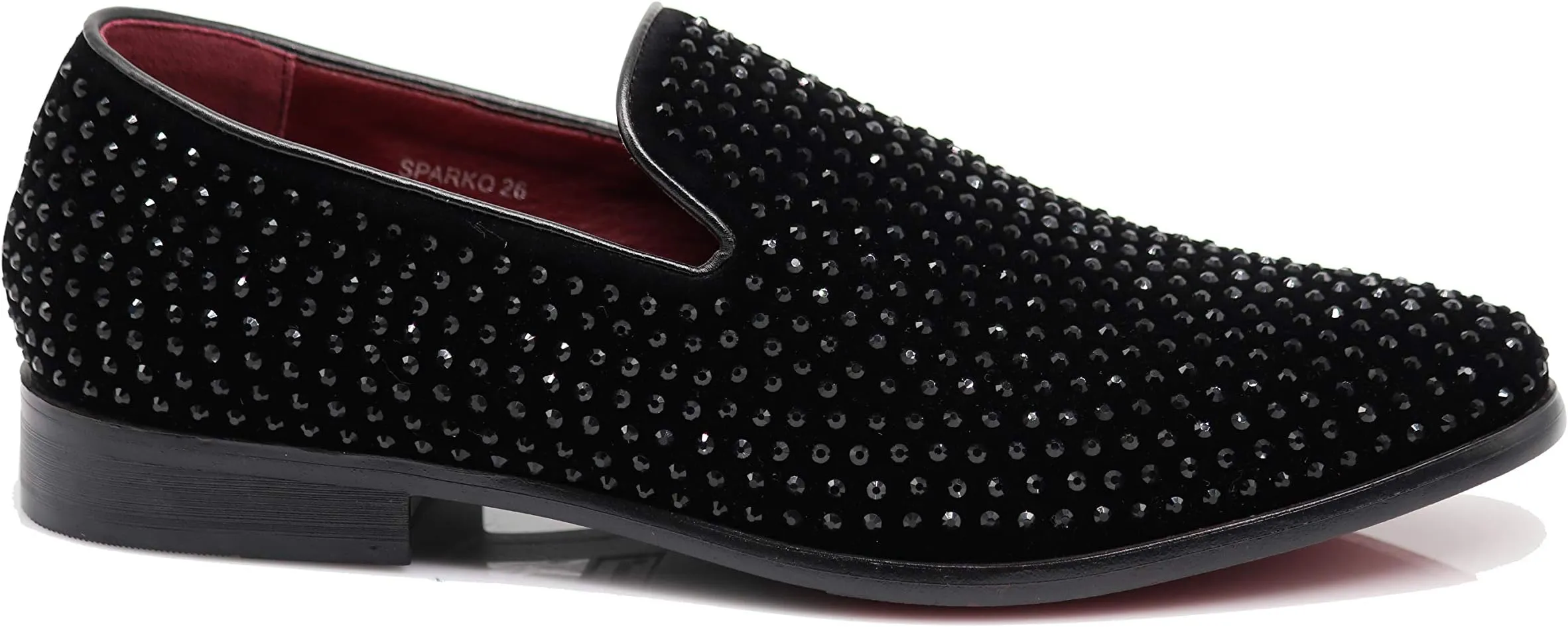 Men's Silver Velvet Rhinestone Studded Designer Shoes