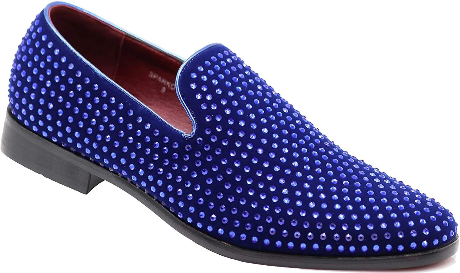 Men's Silver Velvet Rhinestone Studded Designer Shoes