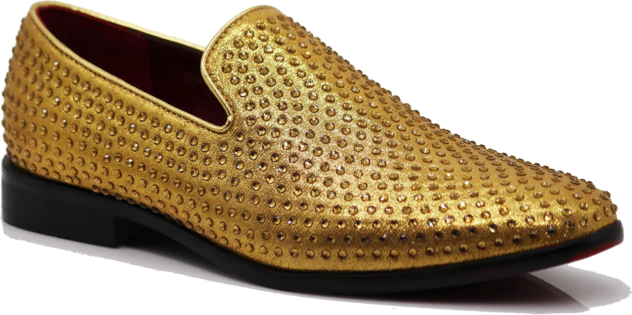 Men's Silver Velvet Rhinestone Studded Designer Shoes