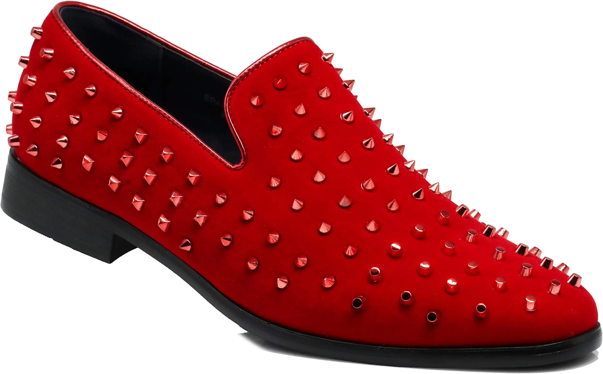 Men's Silver Velvet Rhinestone Studded Designer Shoes