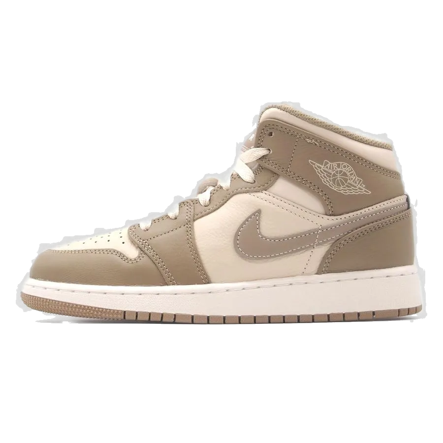 Nike Kids' Jordan 1 Mid Shoes - Legend Light Brown / Khaki / Phantom