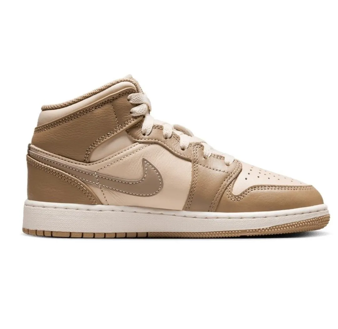 Nike Kids' Jordan 1 Mid Shoes - Legend Light Brown / Khaki / Phantom