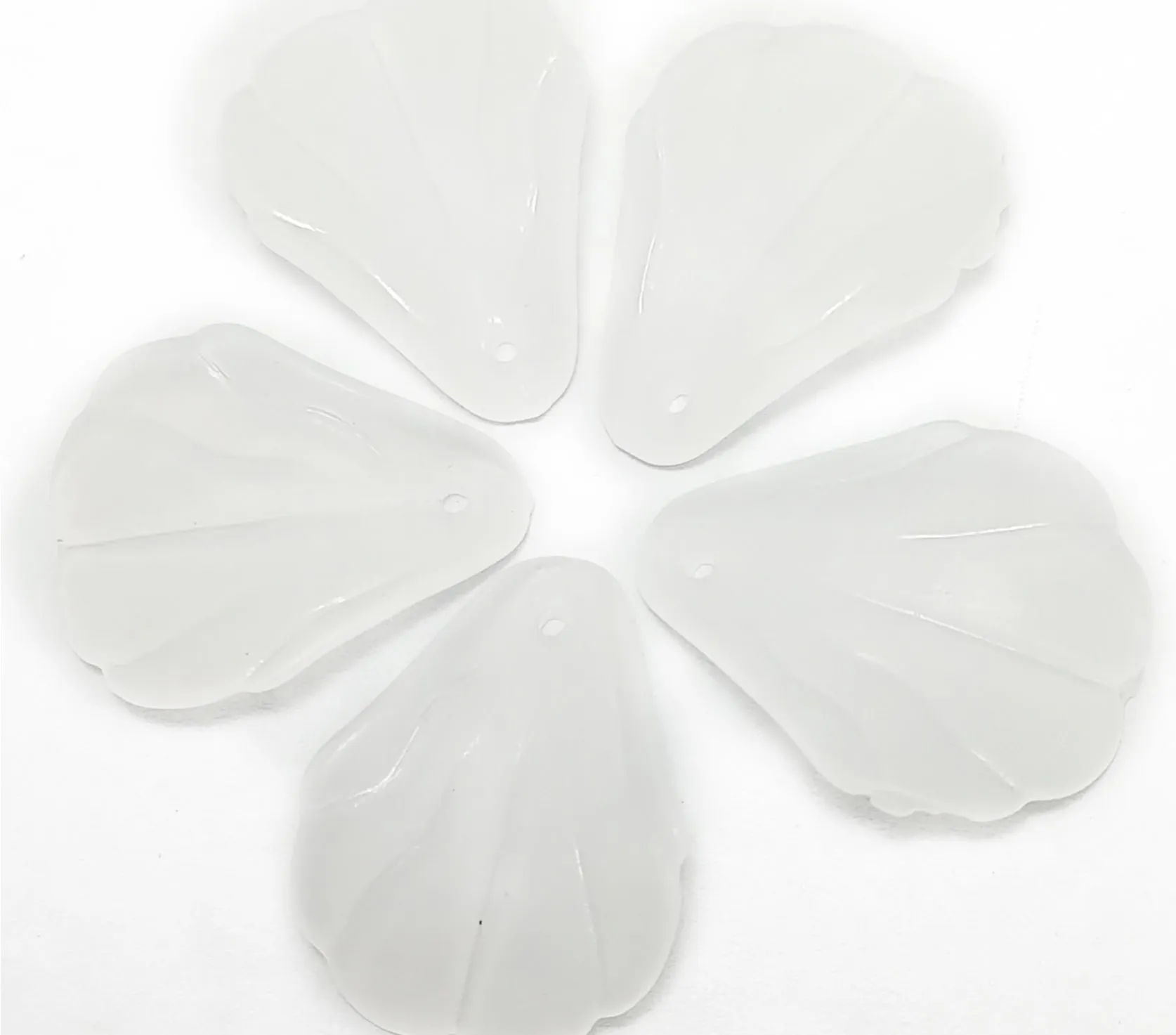 Off White Matte Finish Acrylic Embellishments With Hole