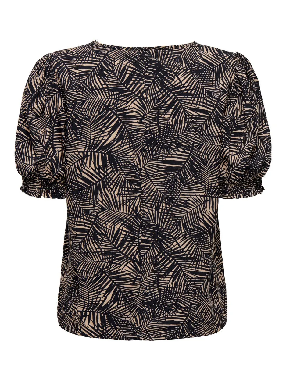 Onlnova Life S/s Blair Top Aop Cs P - Zand Dessin