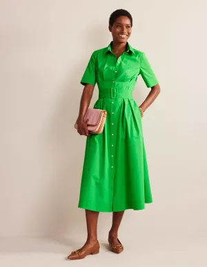 Pippa Midi Shirt Dress-Bright Green