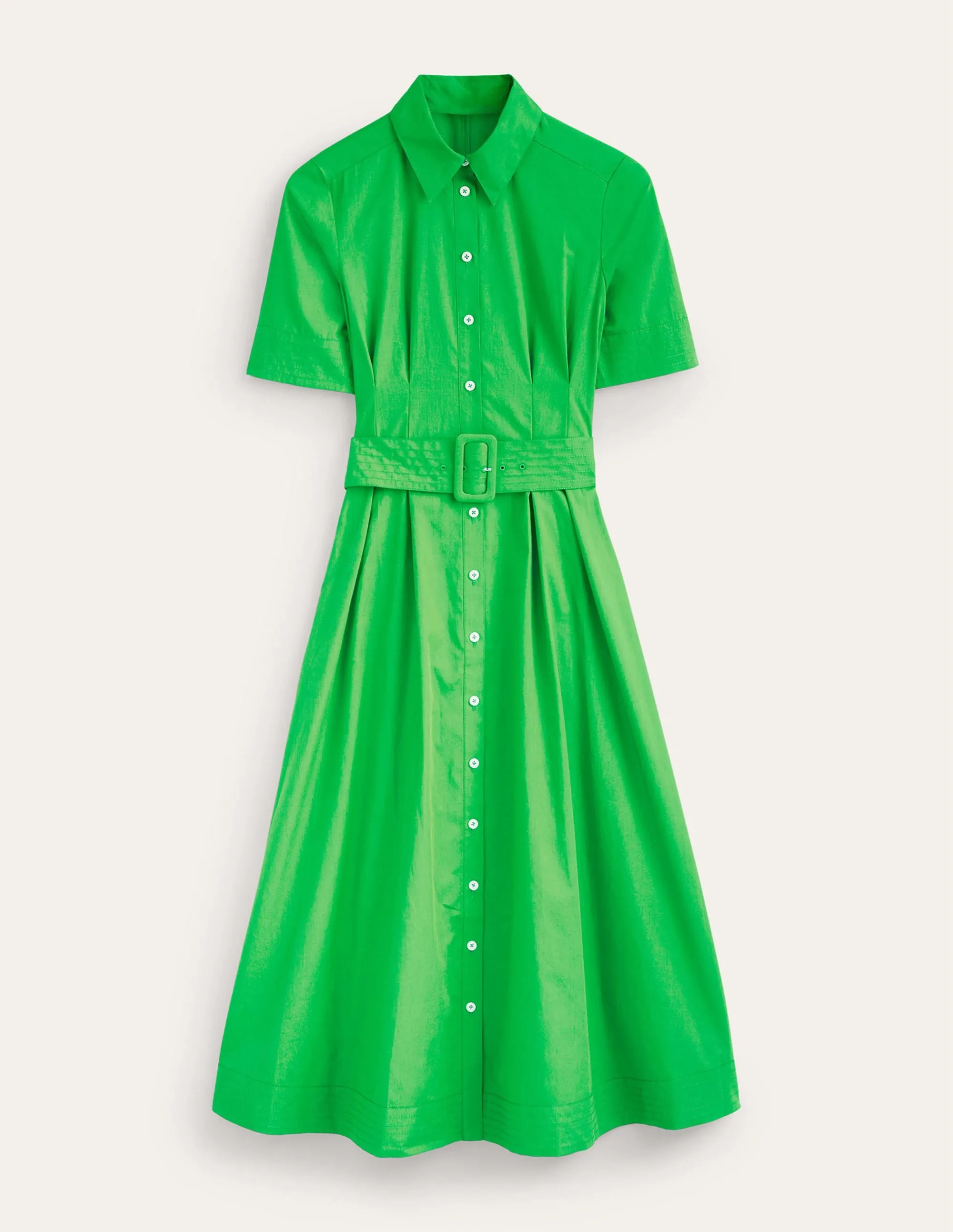 Pippa Midi Shirt Dress-Bright Green