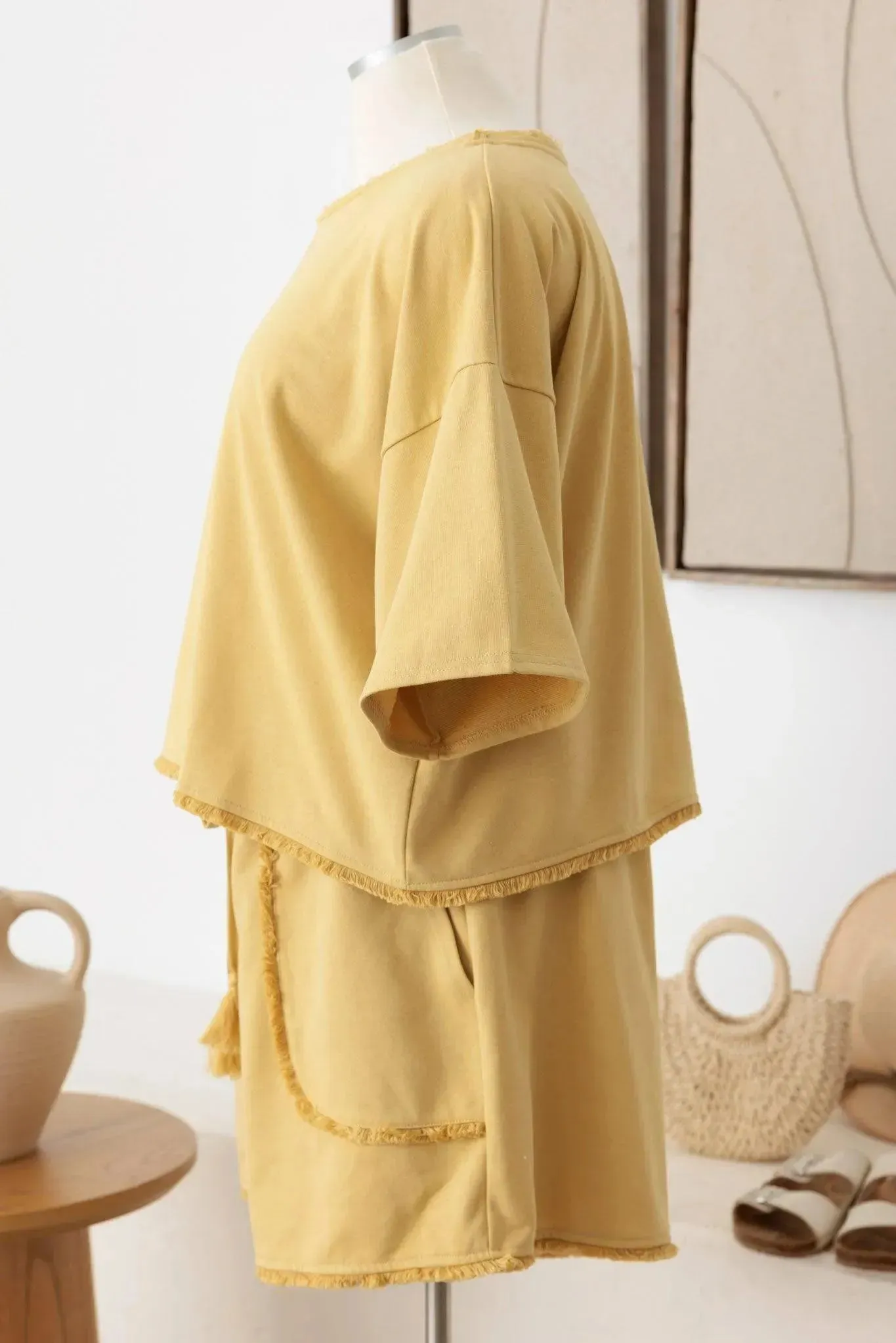 Plus Size Fringe Hem Relaxed Fit Lounge Set