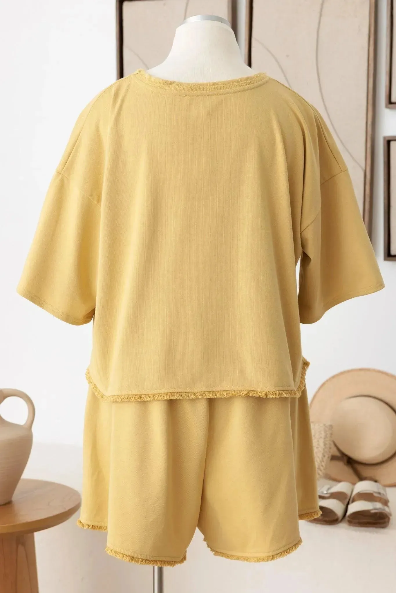 Plus Size Fringe Hem Relaxed Fit Lounge Set