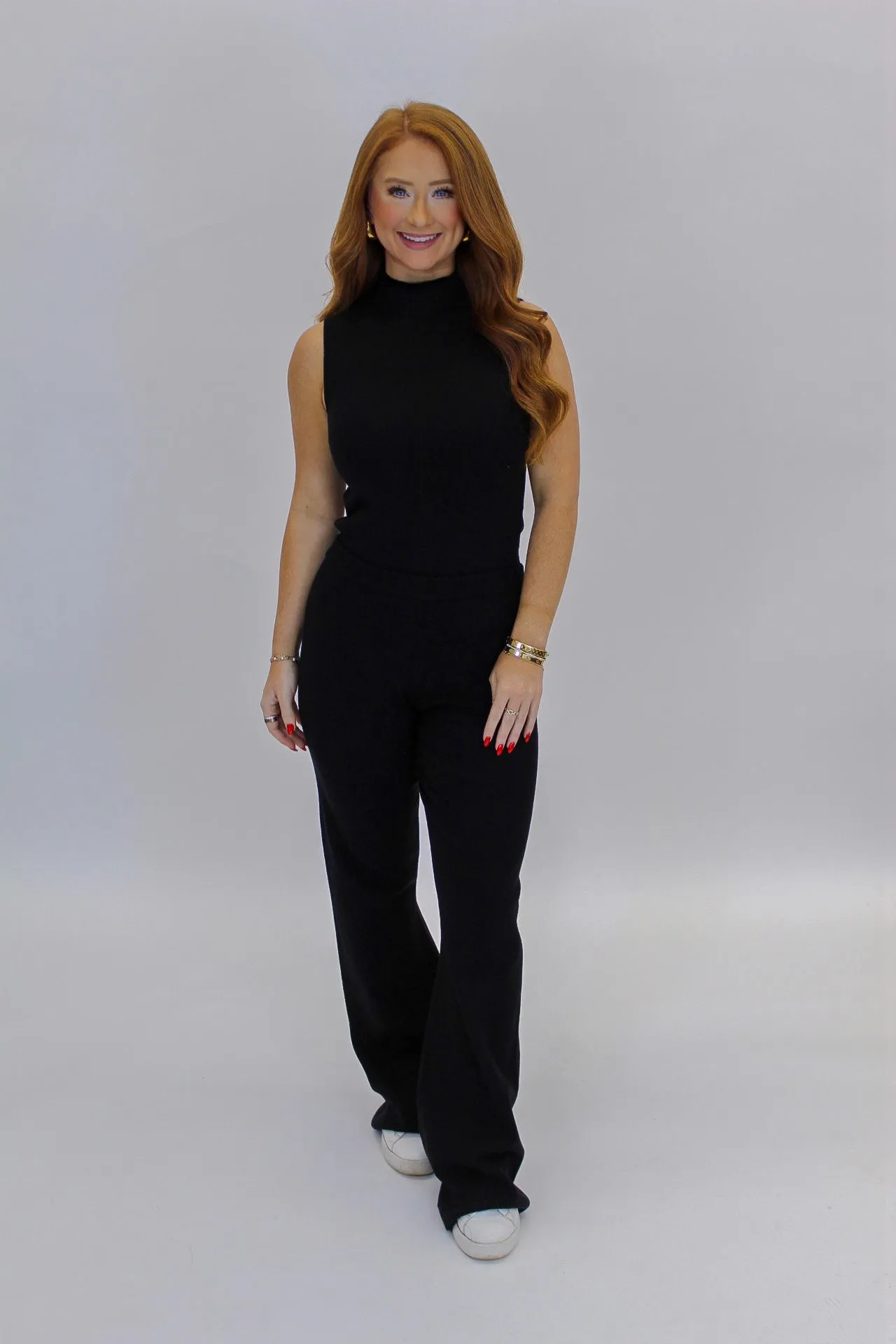 Ryland Sweater Set Top- Black