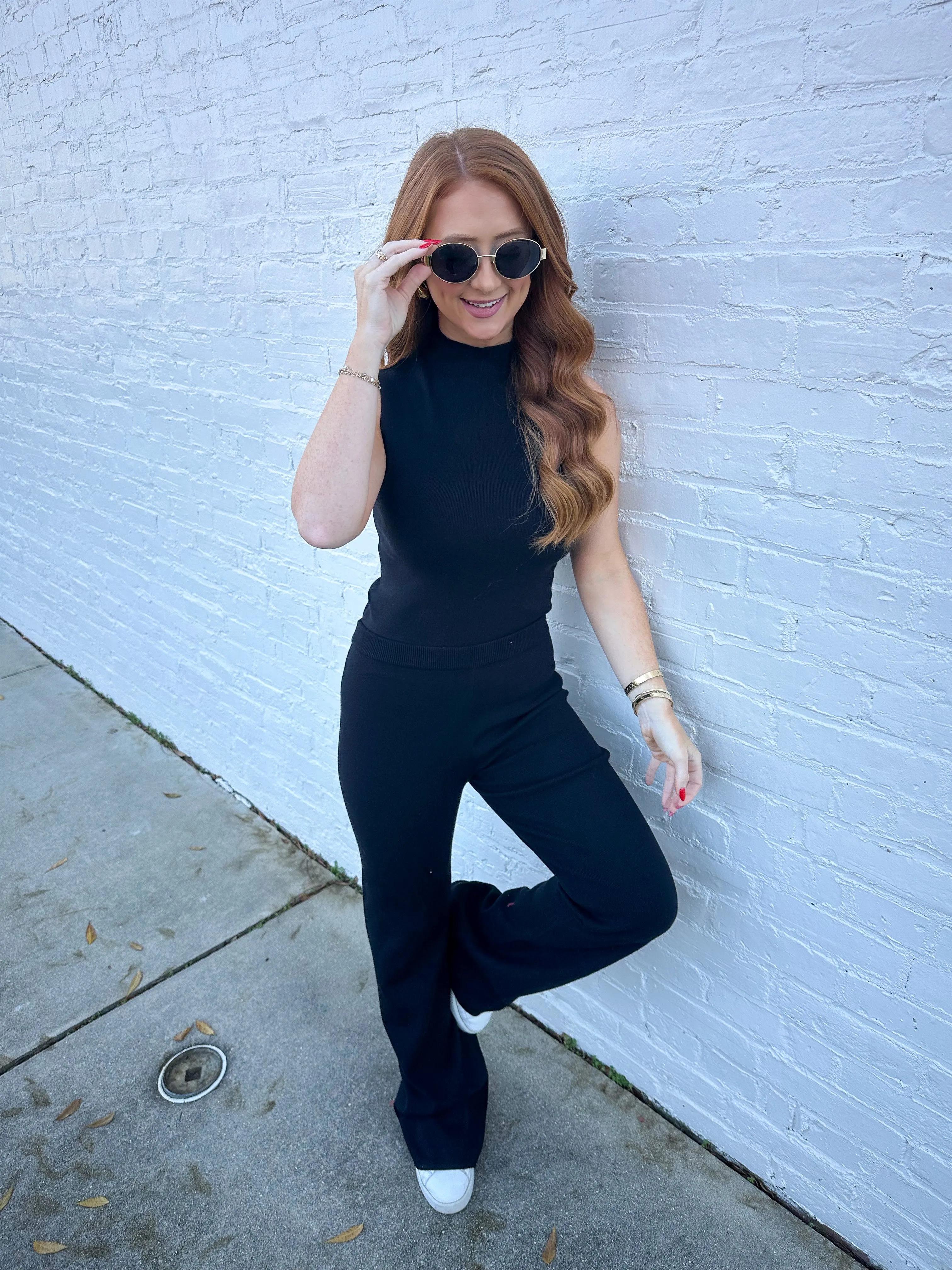 Ryland Sweater Set Top- Black