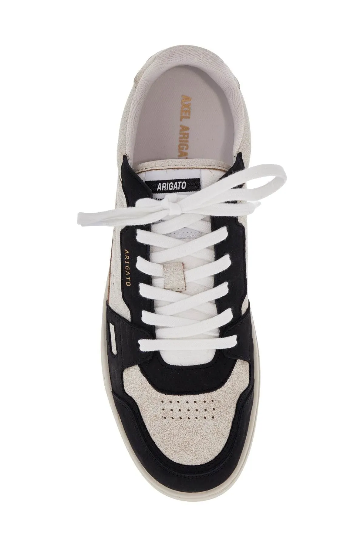 SNEAKER DICE LO BEIGE AND BLACK IN LEATHER AND SUEDE WITH RECYCLED MATERIALS