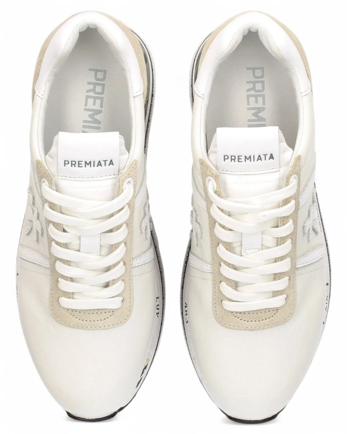 Sneakers BETH 5603 Platform in Pelle Bianca e Suede