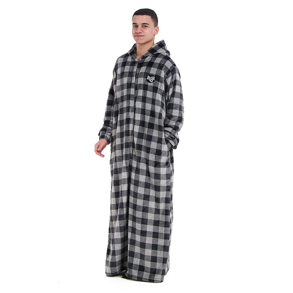 Snuggs Monk Wearable Blanket Checkered Grey
